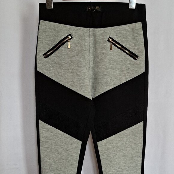 KESSLEY NWT 2 tones LEGGINGS tight Sz MEDIUM lace BALLETCORE ATHLEISURE SUBLIME - Picture 2 of 11
